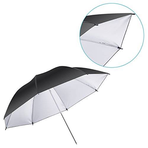 Neewer 33"/83cm Photo Studio Black/Silver Reflective Lighting Umbrella for Photography Studio Flash