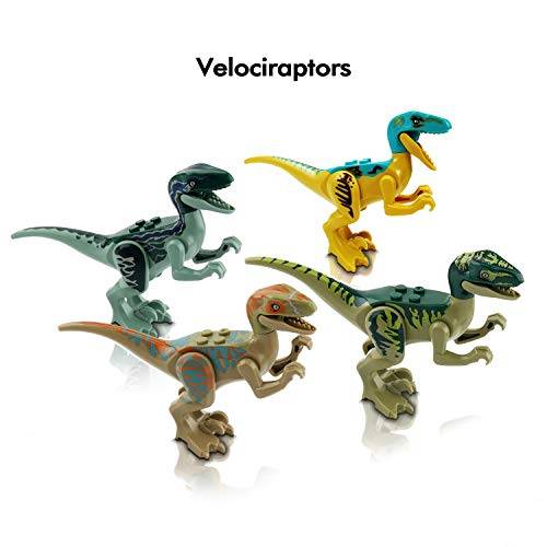 10 Pcs Dinosaur Building Blocks Action Figures Toy Set - Chimpy - Dino Stackable Figures Lot, for B