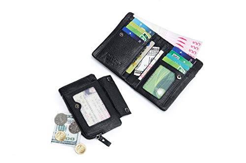 BULLCAPTAIN Leather Wallet Zipper Men Wallet, Mens RFID Antimagnetic Genuine Leather 11 Card ..