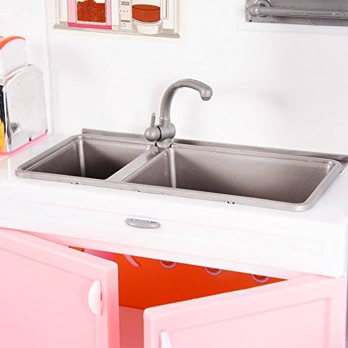 Emorefun Battery Powered Modern Kitchen Play Kitchen Set Pretend Play Kitchen Toys for Kids with So