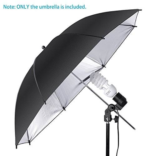 Neewer 33"/83cm Photo Studio Black/Silver Reflective Lighting Umbrella for Photography Studio Flash