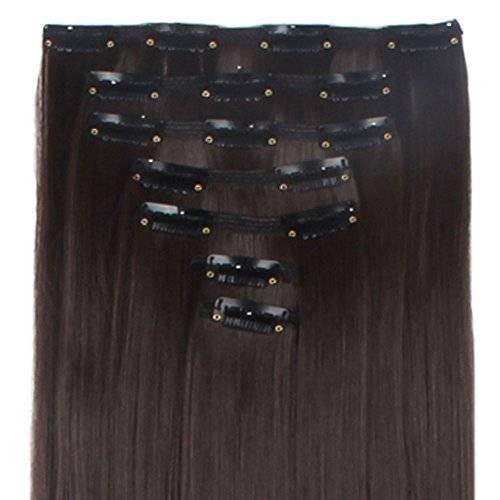 7Pcs 16 Clips 23-24 inch Thick Curly Straight Full Head Clip in on Double Weft Hair Extensions
