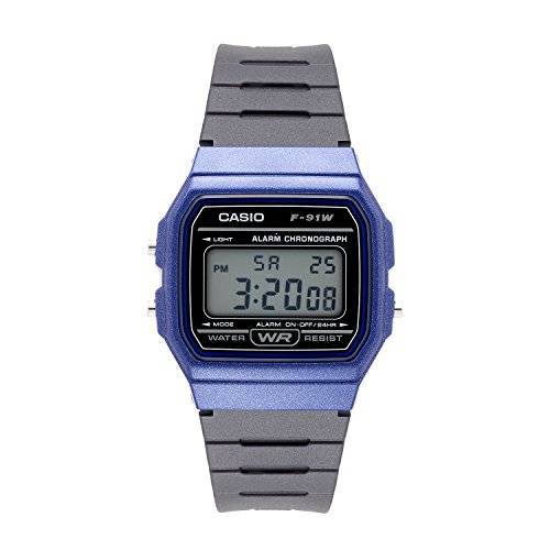 Casio Men's 'Vintage' Quartz Plastic and Resin Casual Watch, Color:Black (Model: F-91WM-2ACF)