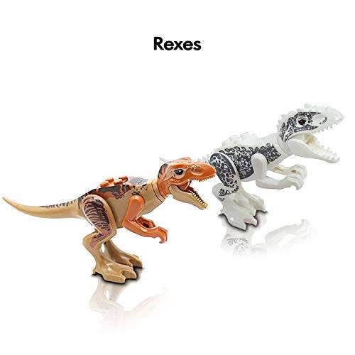 10 Pcs Dinosaur Building Blocks Action Figures Toy Set - Chimpy - Dino Stackable Figures Lot, for B