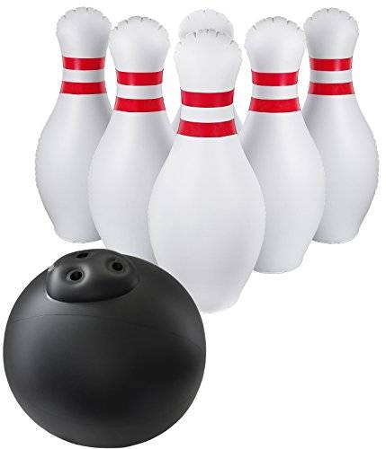 Greenco Giant Inflatable Bowling Set Outdoor and Indoor, Includes a Huge Ball 17" inch Diameter and