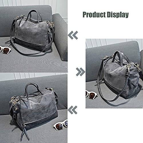 FIGROL Fashion Women Nubuck PU Leather Vintage Shoulder Bag Top Handle Satchel Handbags Motorcycle