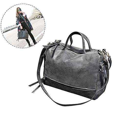 FIGROL Fashion Women Nubuck PU Leather Vintage Shoulder Bag Top Handle Satchel Handbags Motorcycle