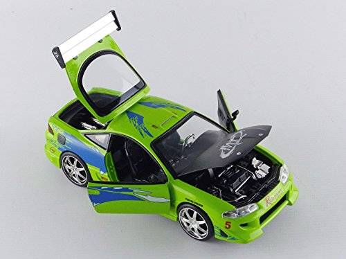 Jada Toys 97603 Fast & Furious 1: 24 Diecast Vehicle - Brian's Mitsubishi Eclipse, Green