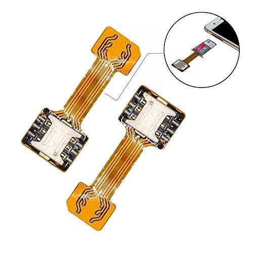 Dual SIM Card Nano SD Adapter(2 Pcs) for Samsung Huawei Xiaomi Lenovo,Ultra-Slim Gold SIM Extender f