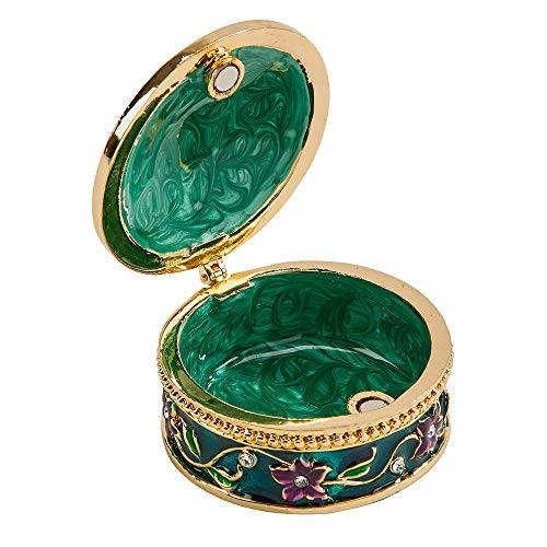 Flower Geometric Glitter Purple 2 x 2 Jeweled Metal Decorative Trinket Box