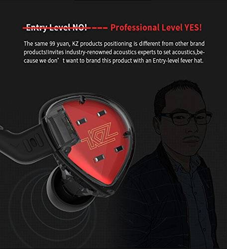 Newest KZ ES4 in Ear Monitors Armature and Dynamic Hybrid Headset Ear Earphone Earbuds HiFi B..