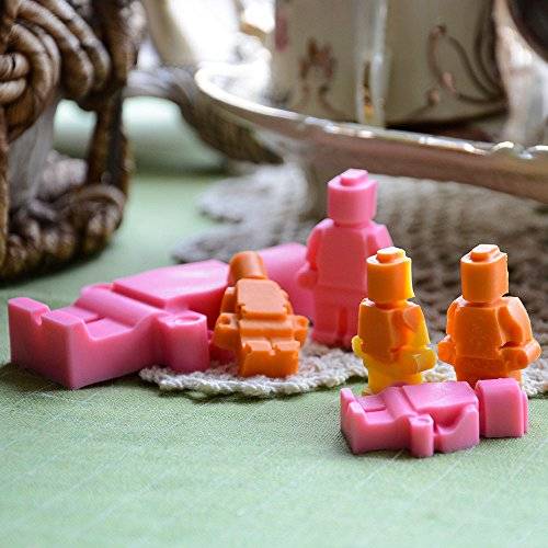 Silicone Candy Molds Chocolate Tray - Ice Cube Molds Building Blocks and Robots for Lego Lovers, Ca