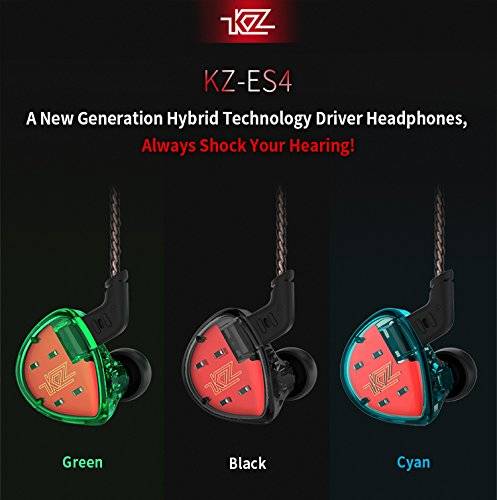 Newest KZ ES4 in Ear Monitors Armature and Dynamic Hybrid Headset Ear Earphone Earbuds HiFi B..