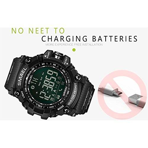 SMAEL Military Wrist Watch Casual Smart Watches Time Digital Watches LED Sport Watch wit..