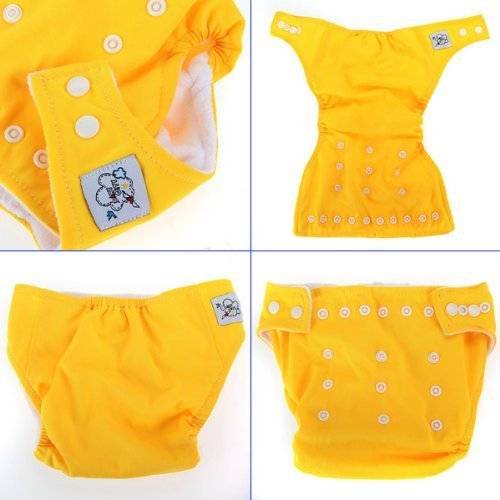 Easyflower 7pcs Adjustable Baby Soft Cloth Diaper Nappy Toddler Dry Cloth Diaper Set(Random C..