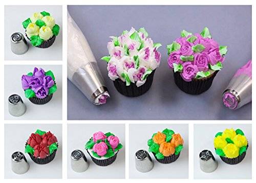 Premium Russian Piping Tips Cake Decorating Supplies The COMPLETE Set -12 Unique Icing Nozzles, 2 S