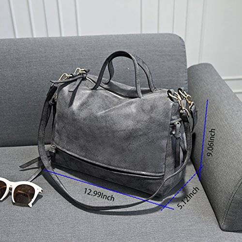 FIGROL Fashion Women Nubuck PU Leather Vintage Shoulder Bag Top Handle Satchel Handbags Motorcycle