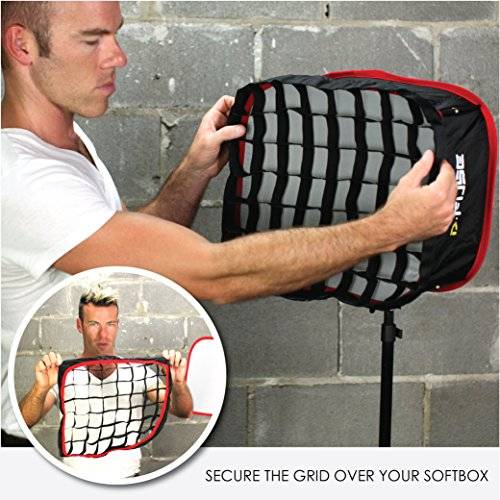 Kamerar D-Fuse Combo: Medium LED Light Panel Softbox & D-Fuse Softbox Grid, 9.25"x9.25" (DF-1M)