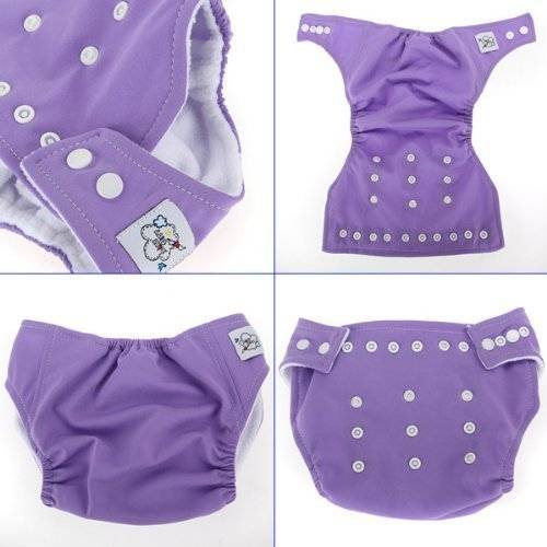 Easyflower 7pcs Adjustable Baby Soft Cloth Diaper Nappy Toddler Dry Cloth Diaper Set(Random C..