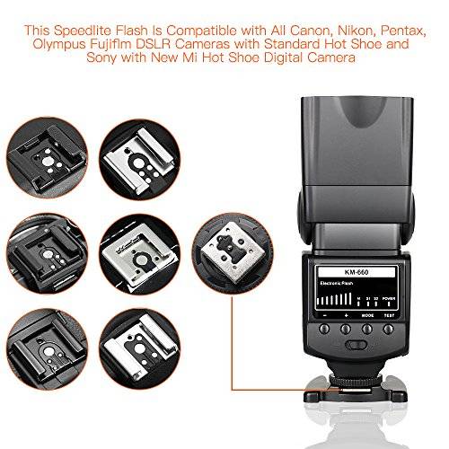 SAMTIAN Speedlite Flash Professional Electronic Camera Flash Speedlight for Canon Nikon Panasonic O