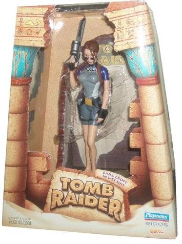 Tomb Raider 9 Inch Tall Action Figure : Lara Croft in Wet Suit with Two Removable Pistols, Harpoon G