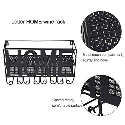 Wall Mounted Wine Rack - 4 Upside Down High Glass Rack and Wine Cork Storage - Bottle & Glass..