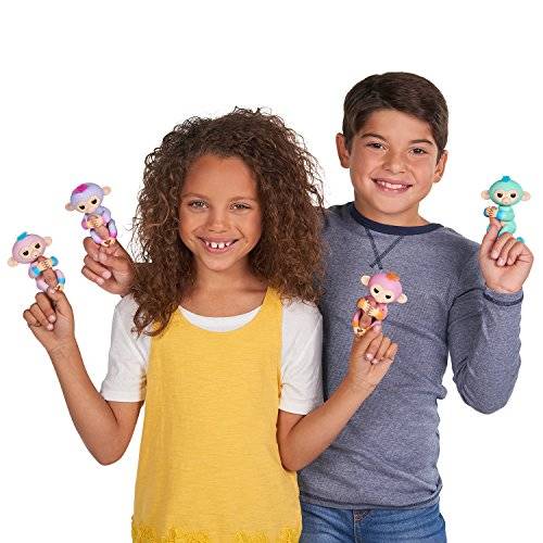 WowWee Fingerlings Baby Monkey Interactive Toy, Summer (Pink with Orange Accents)