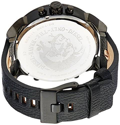 Diesel Men's DZ7350 Mr Daddy 2.0 Black Ip Black Leather Watch