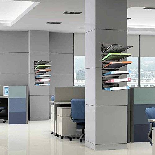 SamStar 6 Tier Hanging Wall File Holder Organizer, Legal / Letter Size, Metal Mesh Document Holder