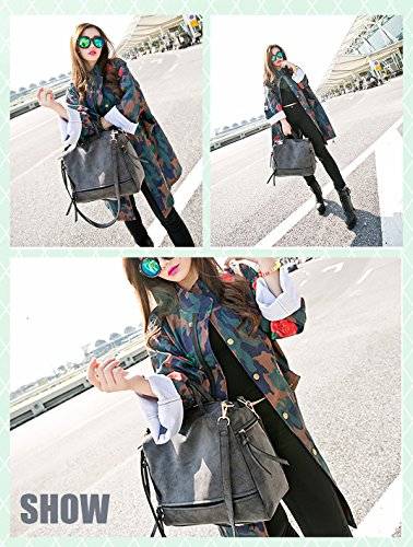 FIGROL Fashion Women Nubuck PU Leather Vintage Shoulder Bag Top Handle Satchel Handbags Motorcycle