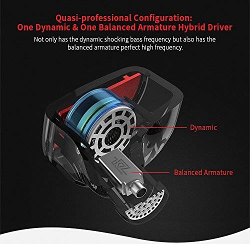 Newest KZ ES4 in Ear Monitors Armature and Dynamic Hybrid Headset Ear Earphone Earbuds HiFi B..
