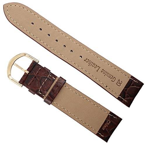Watch Band Croco Calf Padded Regular Length Leather Replacement Watchband Black Or Brown 12,14,16,1