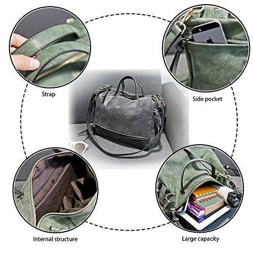 FIGROL Fashion Women Nubuck PU Leather Vintage Shoulder Bag Top Handle Satchel Handbags Motorcycle