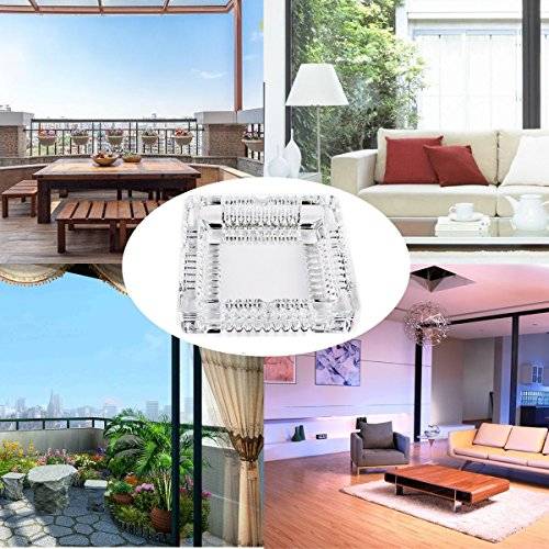 BSWEEII Large Square Glass Ashtrays for Cigars and Cigarettes Big Ashtray Outdoor for Patio Tableto