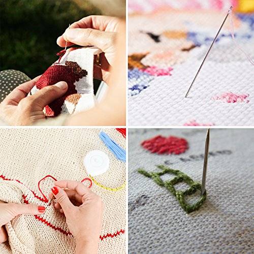 AHOMATE Magic Patterns Punch Needle Kit Craft Tool Embroidery Pen Set, Threads for Sewing Knitting
