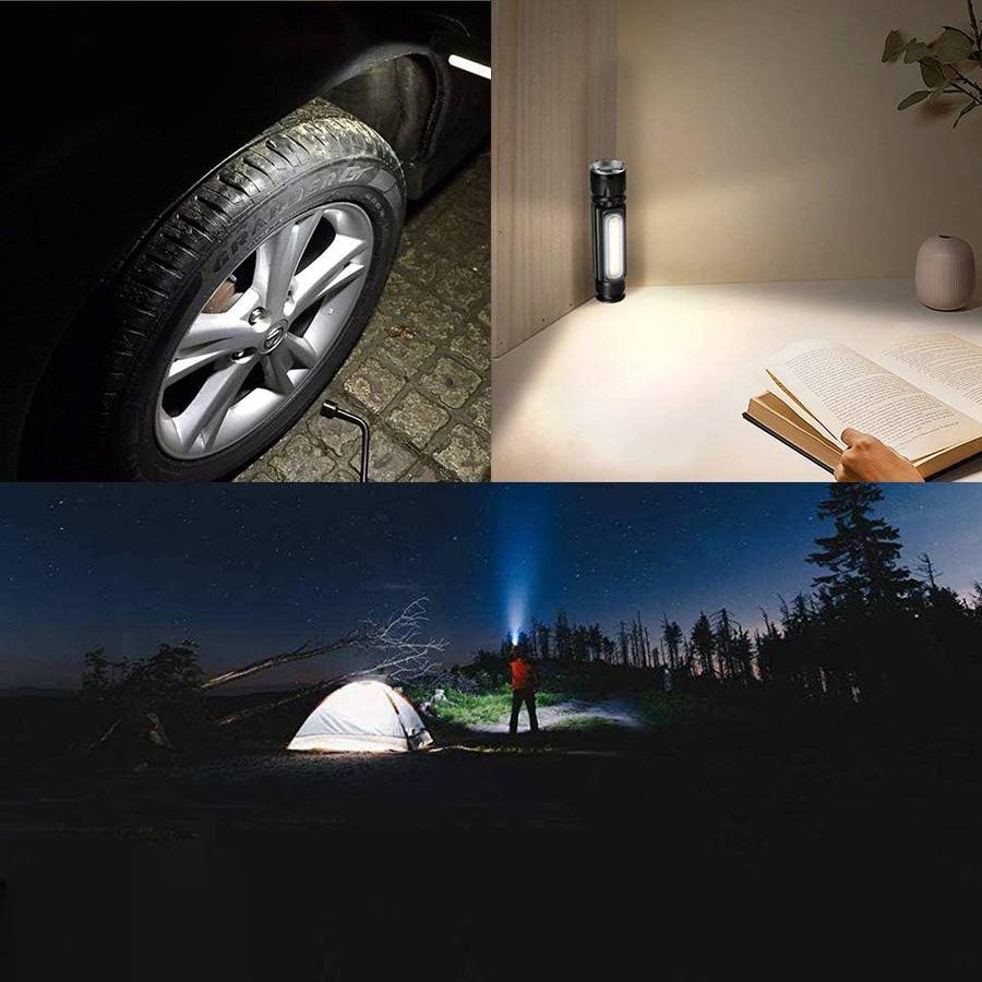 Mini LED Flashlight Rechargeable Torch Light LED COB Work Light