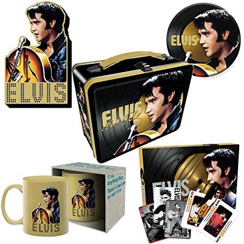 PopShoppes Elvis Presley PopBox (Deluxe Gift Bundle Set includes Large Tin Fun Box, Matchbox Playin