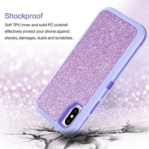 BENTOBEN iPhone X Case 2017,iPhone XS 2018 Case,Bling Glitter iPhone X Case 3 in 1 Slim Hybrid Spar