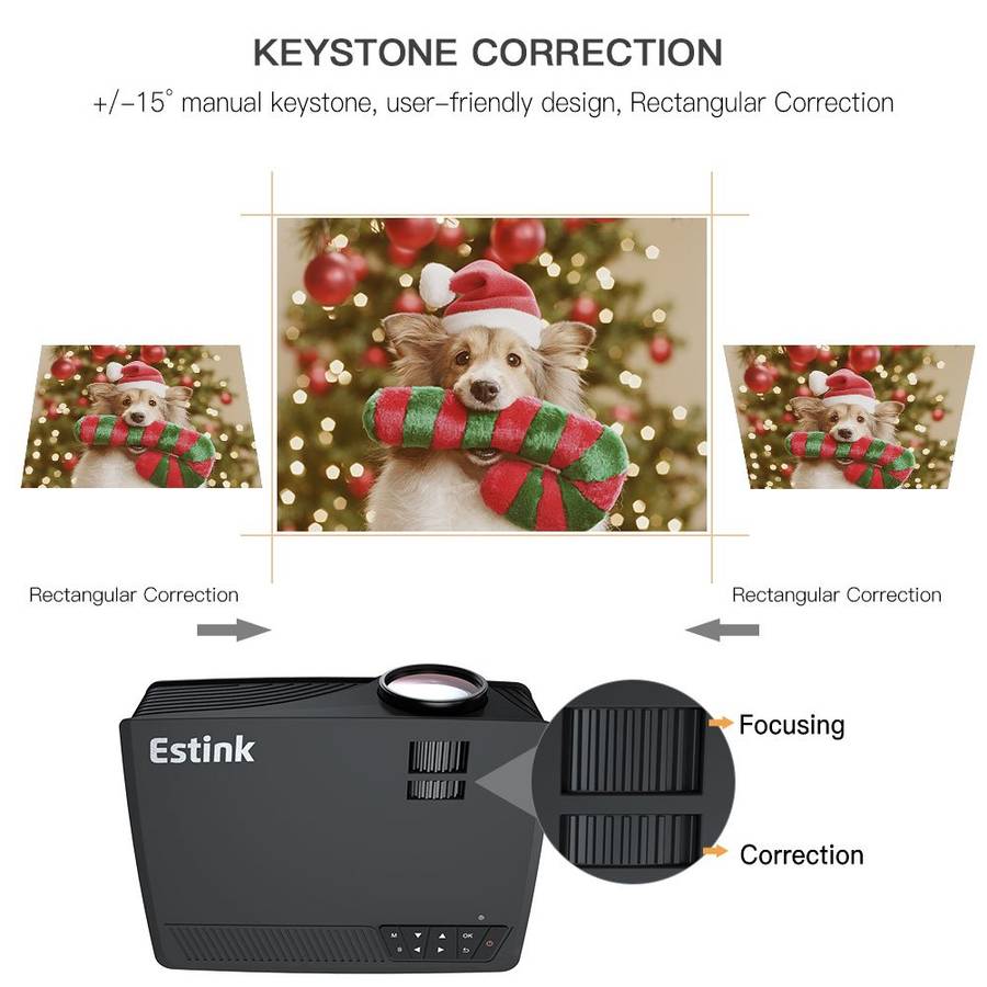 Portable Projector, 1500 Lumens LCD Video Projectors Support 1080P HDMI USB SD Card VGA AV