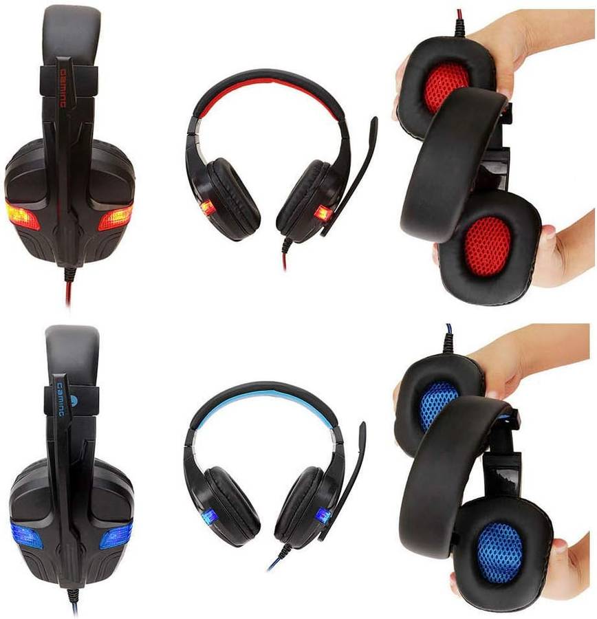 SY860MV Red Gaming Headset 3.5mm Wired Noise Canceling Headphone with Mic - Open Box