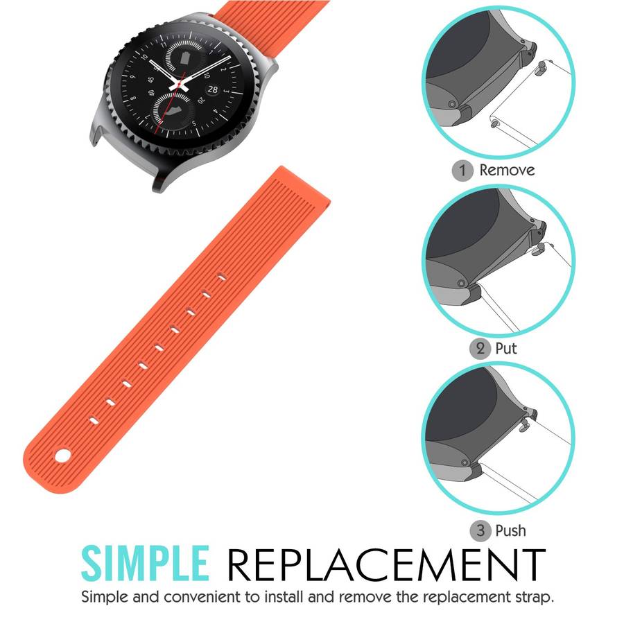 Gear S2 Classic/Gear Sport Watch Band, Soft Silicone Watch Strap for Samsung Gear S2 Classic