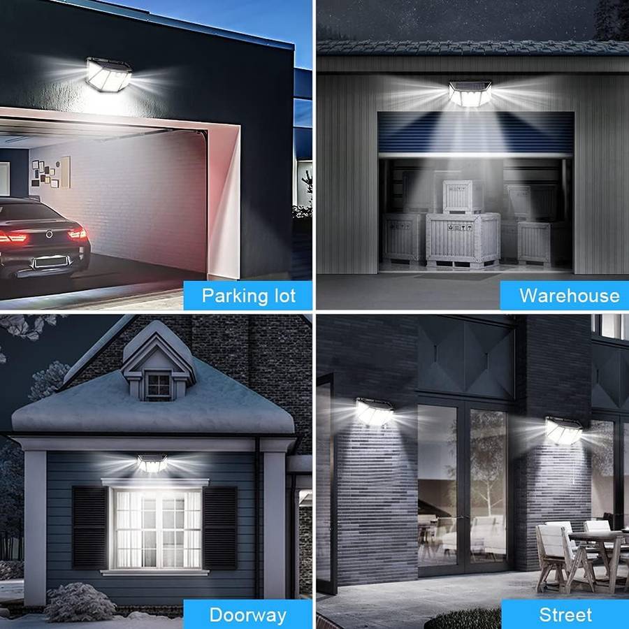 310 LED Outdoor Solar Lights 2 Packs Motion Sensor Light IP65 Waterproof Wireless Wall Light