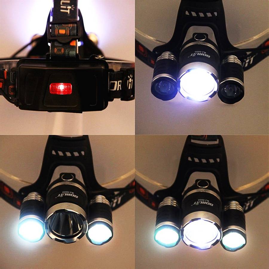 Boruit Rechargeable LED Headlamp with T6 5000 Lumens RJ-3000 Head Lamp