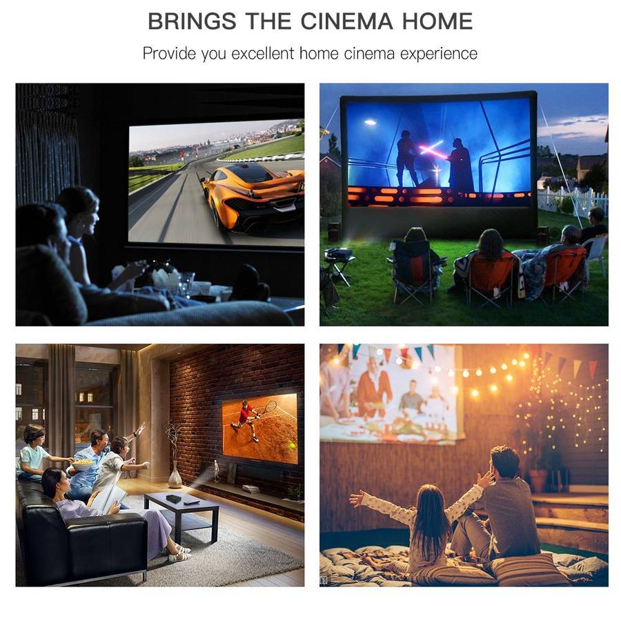 Portable Projector, 1500 Lumens LCD Video Projectors Support 1080P HDMI USB SD Card VGA AV