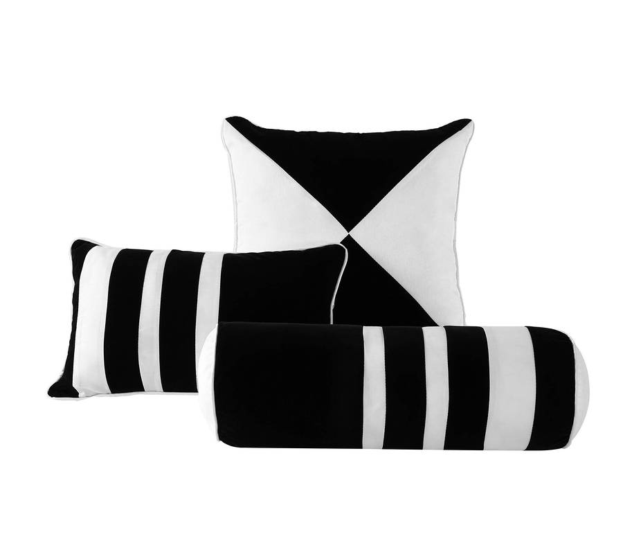 3-Piece White with Black Floral Flocking duvet Set, Queen