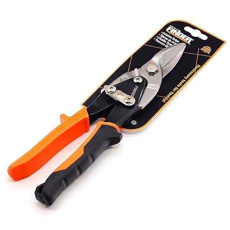 Finder 10'' Straight Cut Aviation Snips, Scissors for Cutting Hard Meterial, Metal Sheet Cutter