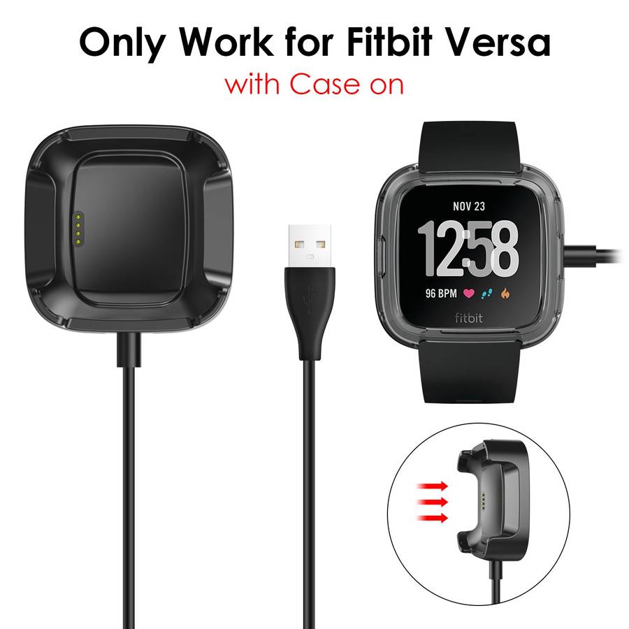 Fitbit Versa Case Plus Charger [3+1 Pack], Exclusive Charging Dock Stand Compatible Fitbit Versa Sma