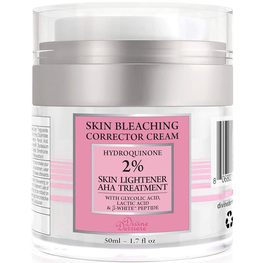Divine Derriere Skin Lightening 2% Hydroquinone Bleaching Cream with 6% AHA Glycolic Acid and Lactic