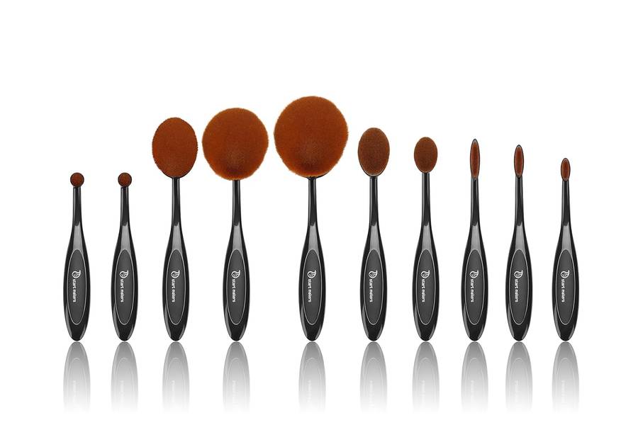 Make up Brushes , Start Makers Professional 10 Pieces Oval Makeup Brush Set