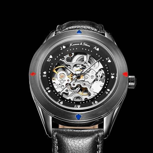 KRONEN & SOHNE Automatic Skeleton FULL BLACK EDITION Watch NEW w/ box, papers